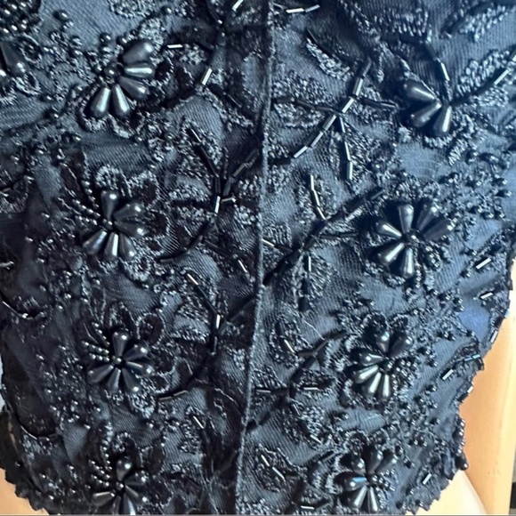 Vintage Fashion Fantasy Black Beaded 90’s Y2K Cropped Bustier - Picture 7 of 7